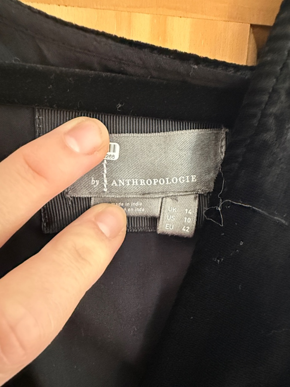 Anthropology black velvet dress - Picture 2 of 4